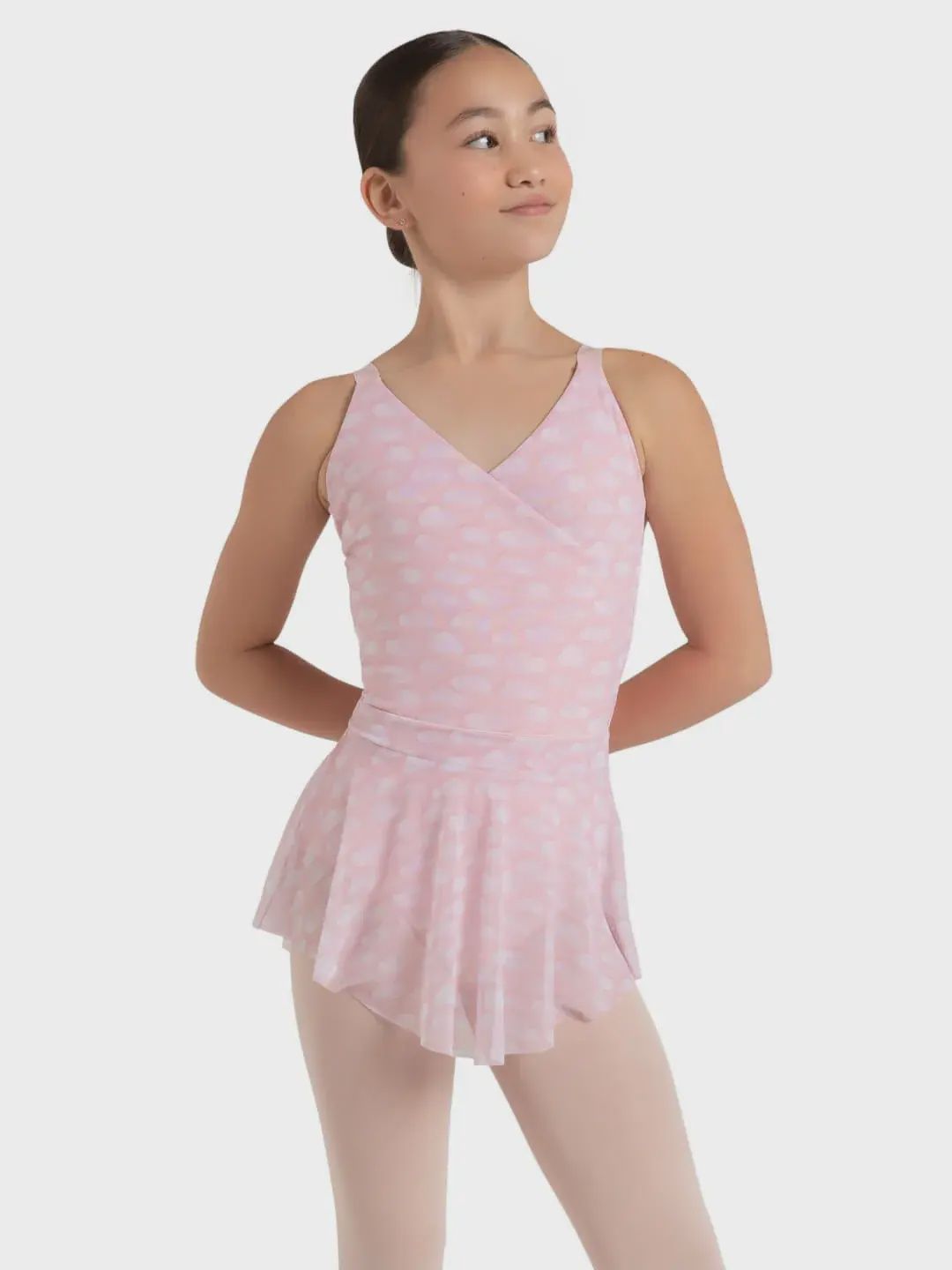 SKY SKIRT PULL-ON MESH CLOUDS (C-12170C), Color: PINK, Size: T