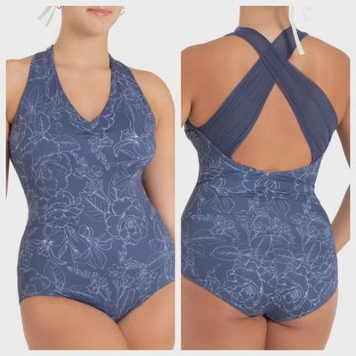 LEO TANK FLOWERS WITH MESH CROSS BACK (C-12086C)