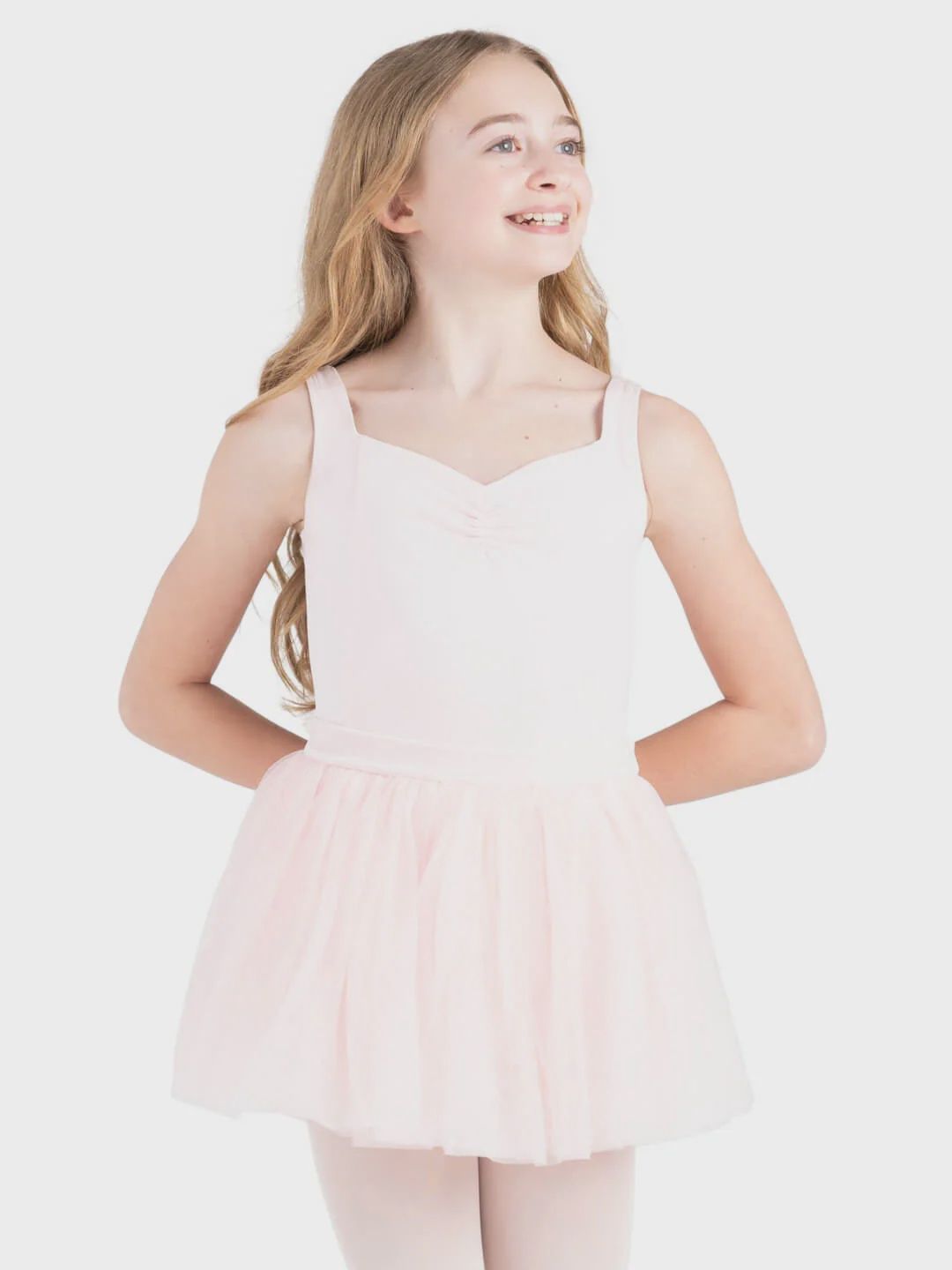 DRESS TANK PINCH FRONT WITH TUTU (C-12215C), Color: PINK, Size: T