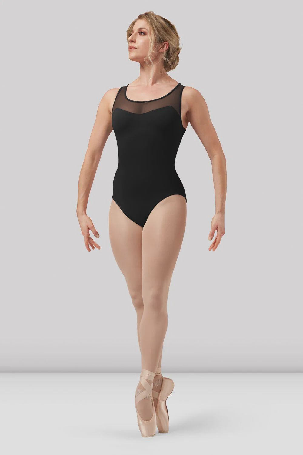 LEO TANK WITH  MESH LACE PRINT (B-L4155), Color: BLACK, Size: P