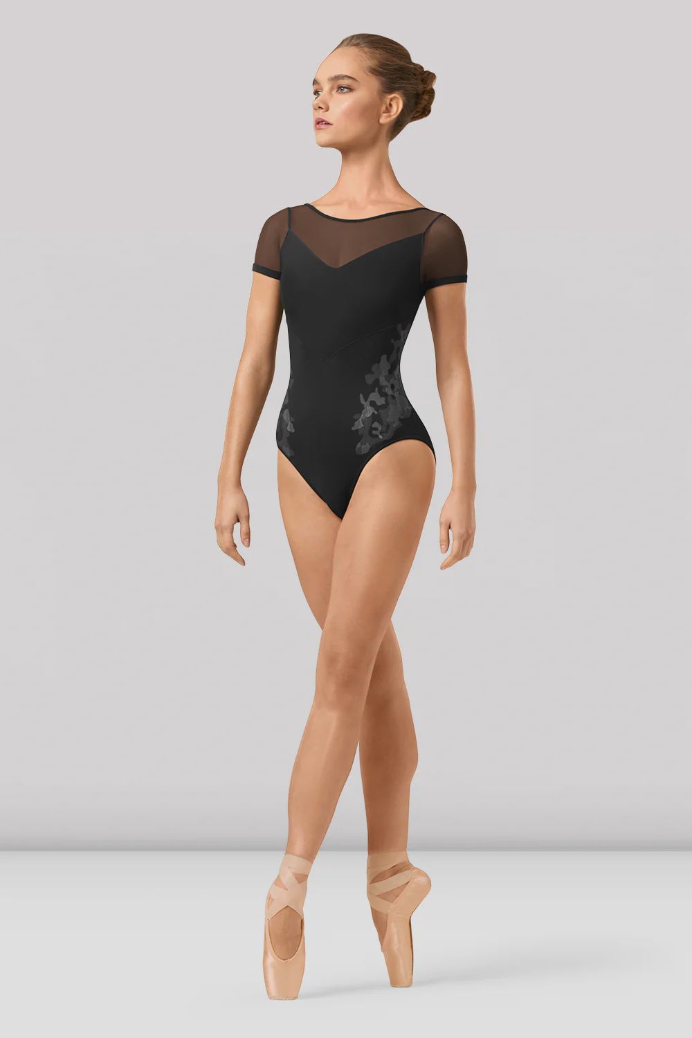 LEO CAP SLEEVE MESH BACK CAMO (B-L4312), Color: BLACK, Size: P