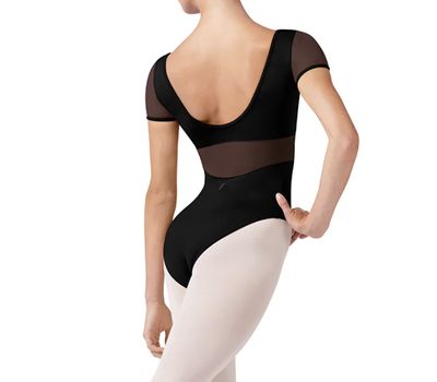 "OLIVIA" EMBROIDERED CAP SLEEVE LEOTARD (B-L20001)