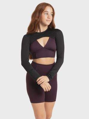 CROP TOP LONG SLEEVE SHRUG (C-12141W)