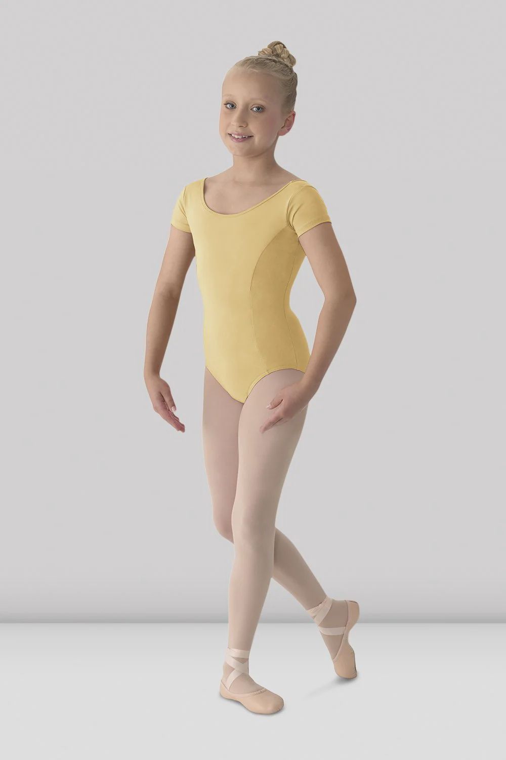 LEOTARD CAP SLEEVE CHILD (M-M515C), Color: BUTTERCUP, Size: 2_4