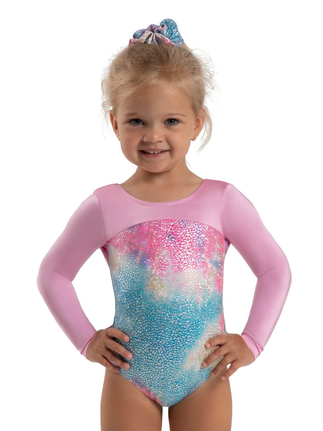 LIGHT WAVE GYMNASTICS LEOTARD (C-12305C), Color: PINK UNICORN SPARKLE, Size: S