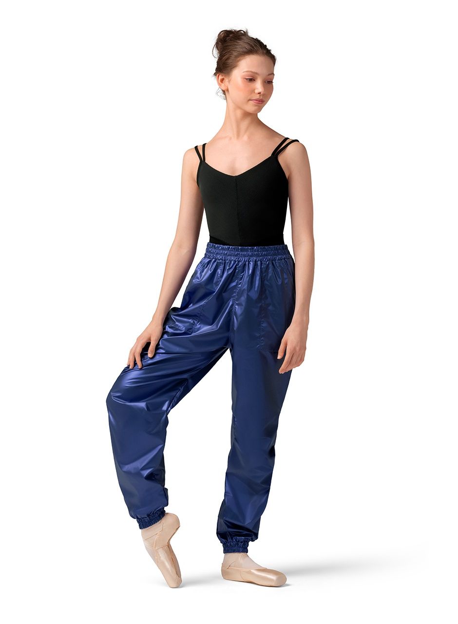 ZEPHYR IRIDESCENT GARBAGE BAG PANTS (M-80001L), Color: INK, Size: S
