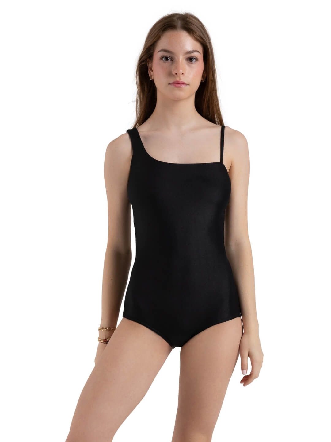 &quot;EDMONIA&quot; ASYMMETRICAL LEOTARD (C-12261W), Color: BLACK, Size: XS