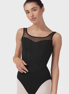 &quot;ISABELLA&quot; EMBROIDERED TANK LEOTARD (B-L50002)