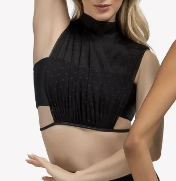 MESH TOP W/BANDEAU (SD-RDE2630), Color: BLACK, Size: P