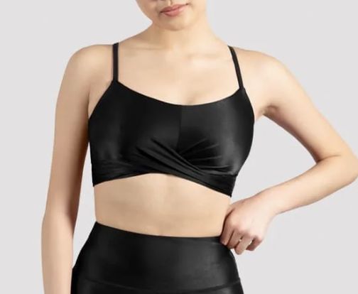 RACERBACK BRA TOP TWIST FRONT (M-2192L), Color: BLACK, Size: S