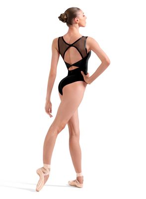"SOPHIE" BOATNECK MESH BACK LEOTARD (B-L40012)