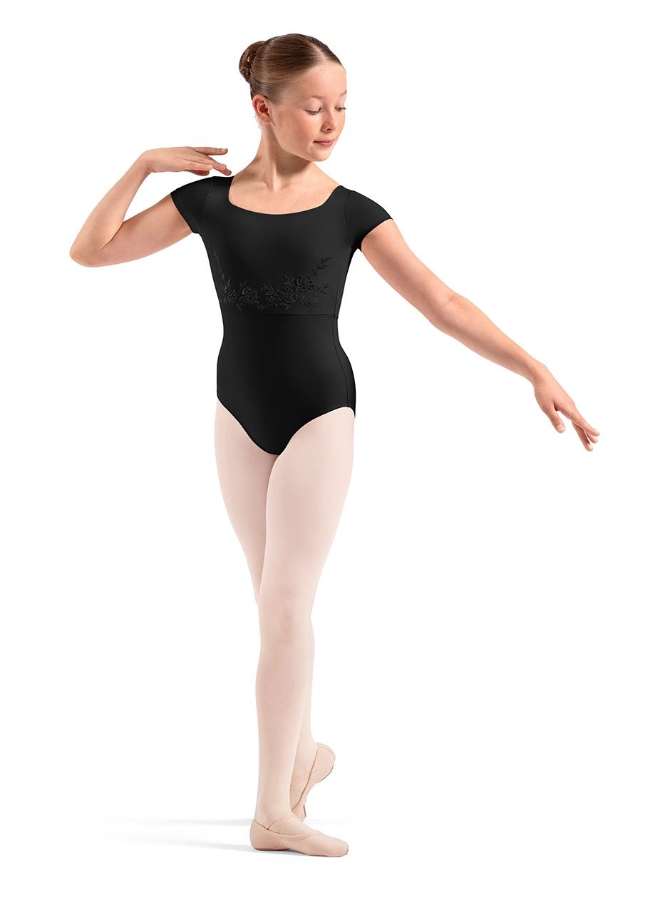 CAP SLEEVE LEOTARD CHILD (M-20013C), Color: BLACK, Size: 8-10