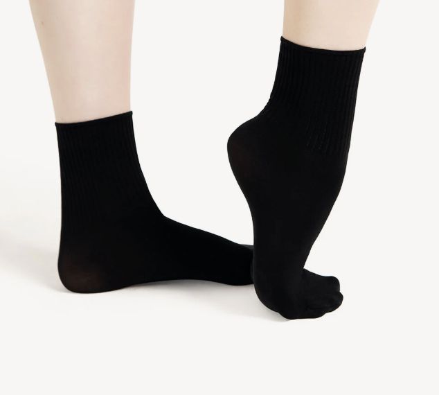 RIBBED TIGHT SOCK KIDS (C-BG022C), Color: BLACK, Size: S