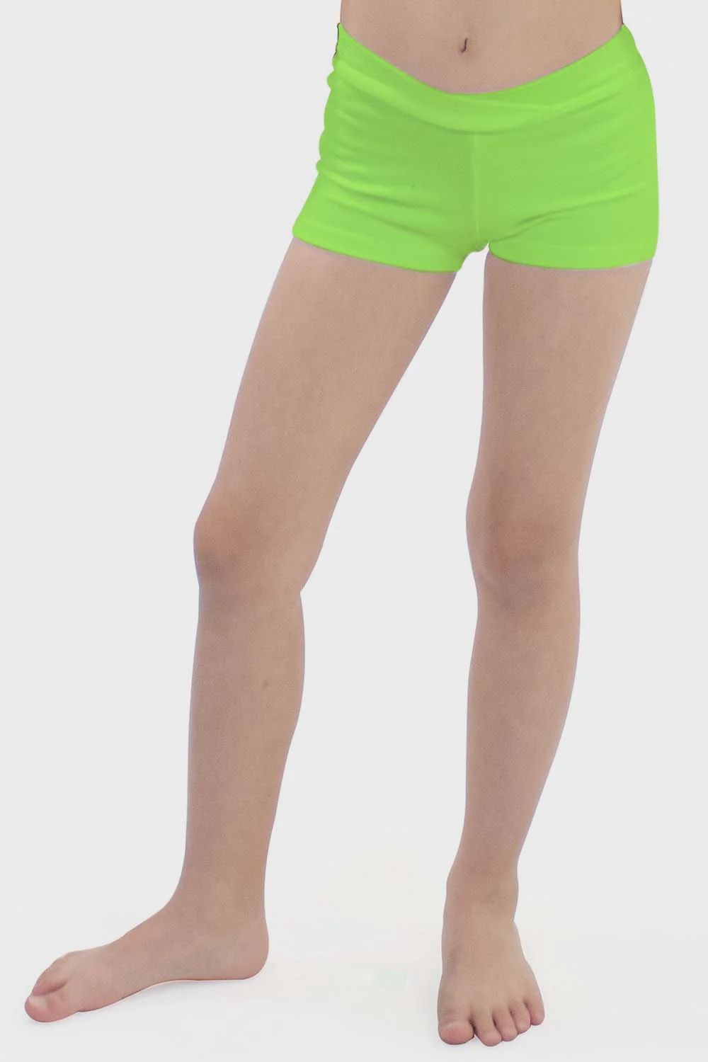 MICROFIBER V-FRONT CHILDREN SHORTS (BM-7530G), Color: NEON_LIME, Size: S