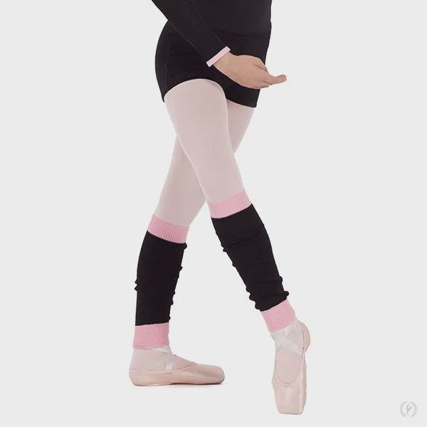 LEGWARMER CONTRAST TRIM 18" (E-72509), Color: BLACK/PINK