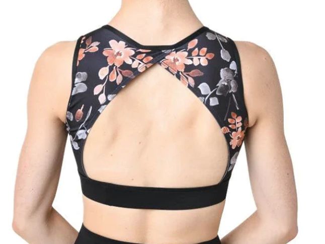 ZIP-FRONT BRA TOP "MILAN" (D-22309A), Color: BLOSSOM, Size: P