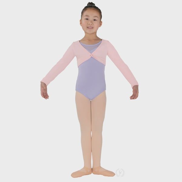 CHILD TWIST FRONT CROP SWEATER (E-10519C), Color: PINK, Size: S