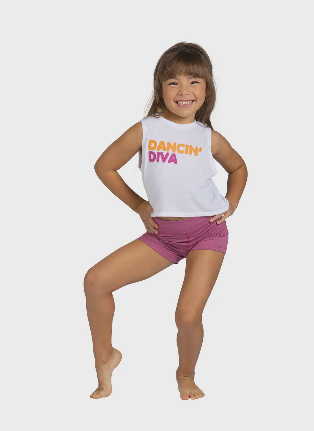 TANK TOP "DANCIN DIVA" CHILD (D-25318C), Color: WHITE, Size: 4-6