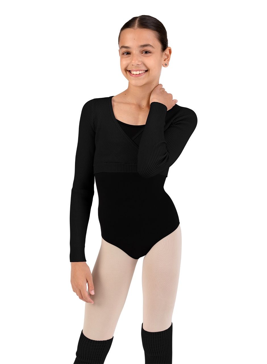 FIXED WRAP SWEATER CHILD (B-CZ30019), Color: BLACK, Size: CHP