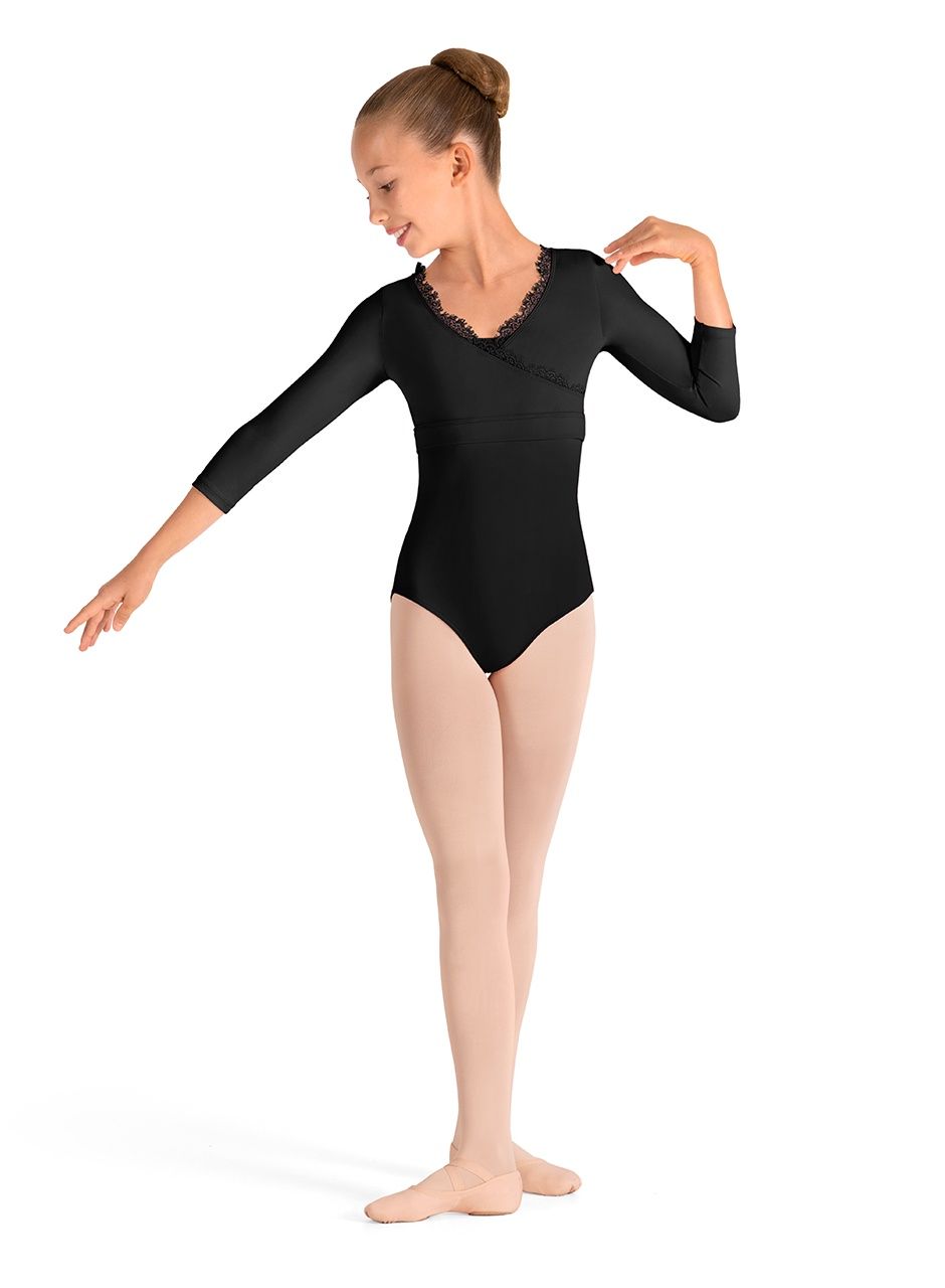 FIXED WRAP TOP 3/4 SLEEVE "EVERLY" (B-CZ40047), Color: BLACK, Size: 6X-7