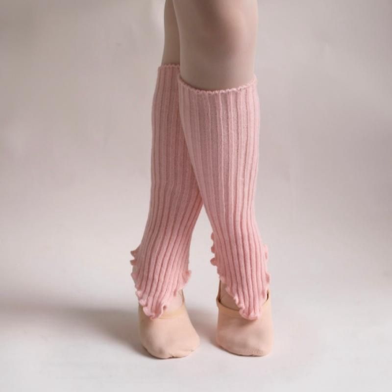 CHILD'S RUFFLED EDGE STIRRUP-14" LONG LEG WARMER (PFP-LWC1), Color: PINK