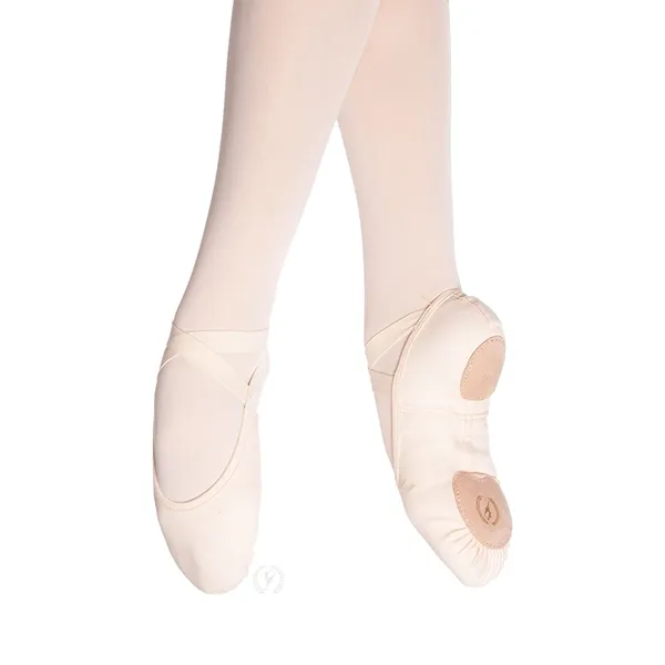 SPLIT SOLE CANVAS BALLET SHOE "ASSEMBLÉ" ADULT (E-A1004A), Color: LIGHT PINK, Size: 4, Width Run: M