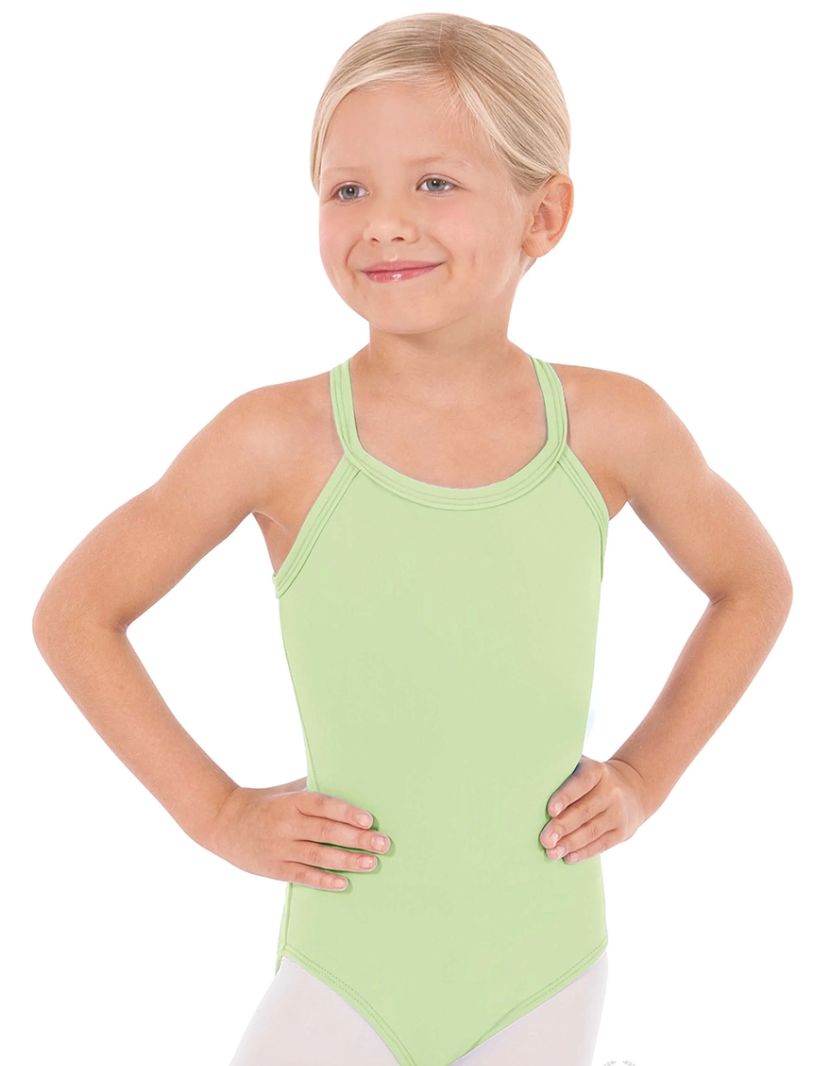 CAMI W/ADJUSTABLE STRAPS CHILD LEOTARD MICROFIBER (E-44819C), Color: SEAFOAM, Size: X-SMALL
