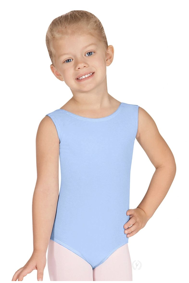 TANK LEOTARD MICROFIBER GIRLS (E-4489), Color: LIGHT BLUE, Size: XS