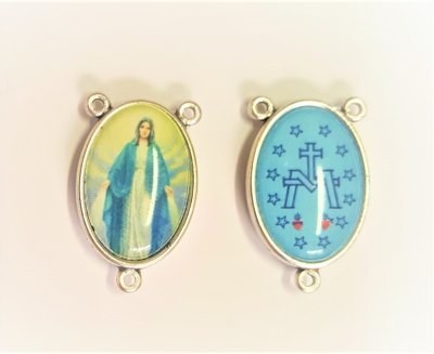 Medaille voor rozenkrans/paternoster gekleurd