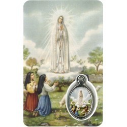 OLV Fatima Kaartje met Medaille en Gebed