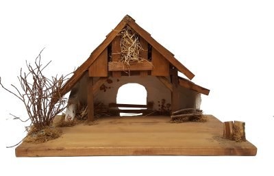 Kerststal 50 x 30 x 30 cm voor 8-12 cm figuren Kerststal 50 x 30 x 30 cm voor 8-12 cm figuren