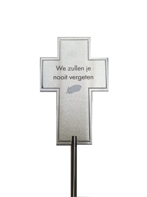 Grafsteker Kruis - "We Zullen Je Nooit Vergeten"