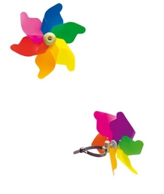 Windmolen Ø 11 cm met spanband MULTICOLOR