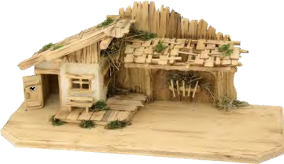 Kerststal LECH 69.5 x 29  x 30 cm voor 9 tot 11 cm figuren