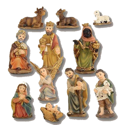 Markus Krippe 11 figuren gekleurd  5 cm