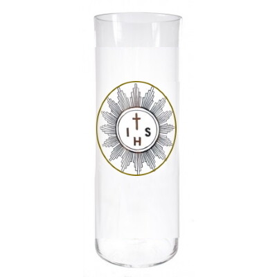 Glas voor kaars 22 cm - Noveenglas - Godslamp -