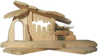 Kerststal 57 x 24 x 29 cm voor 12 cm figuren Kerststal 57 x 24 x 29 cm voor 12 cm figuren