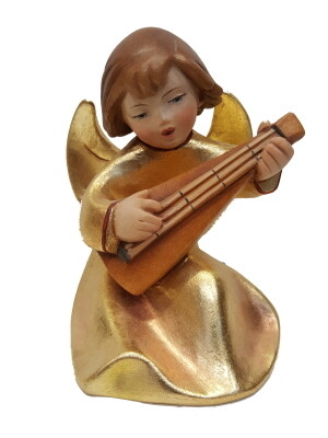 Engel houtsnijwerk 14 cm GOUD