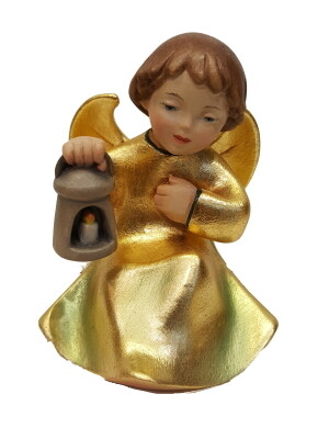 Engel houtsnijwerk 14 cm GOUD