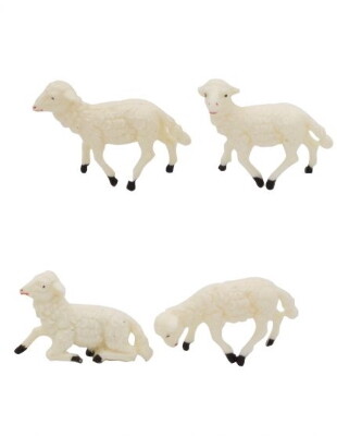 Set van 12 schapen ( 4 soorten ) 6x5 cm