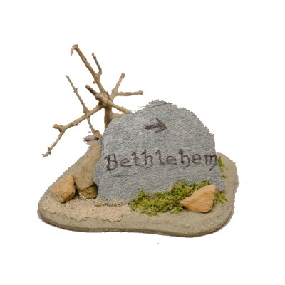 Wegwijzer steen Bethlehem 9x9x9 cm