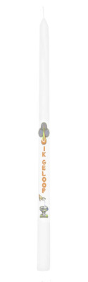 Kaars -IK GELOOF- Ø 2.2 cm   hoogte 34 cm