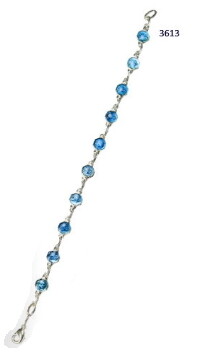 Armband met blauwe medailles 16.5 cm Armband met blauwe medailles 16.5 cm
