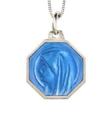 Medaille Lourdes 10 mm ZILVER Medaille Lourdes 10 mm ZILVER