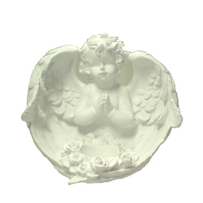 Engel met schoteltje voor kaarsje 22 cm Engel met schoteltje voor kaarsje 22 cm