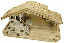 Kerststal OTTOBEUREN 70 x 30 x 34 cm voor 10 - 12 cm figuren Kerststal OTTOBEUREN 70 x 30 x 34 cm voor 10 - 12 cm figuren