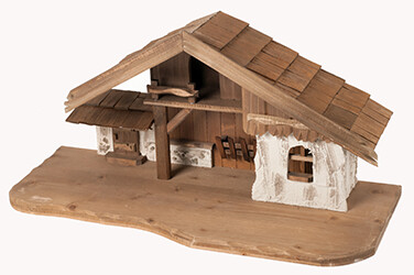 Kerststal OSSER 70 x 30 x 33 cm voor figuren 11-13 cm hoog