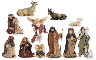 Kerstset van 11 figuren 13 cm