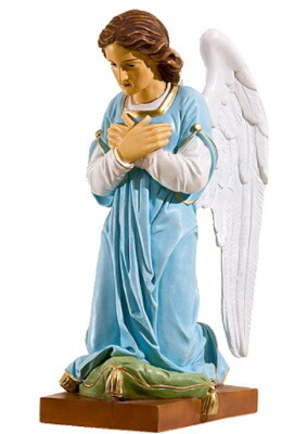 Engel 50 cm GEKLEURD-WIT-BRONS