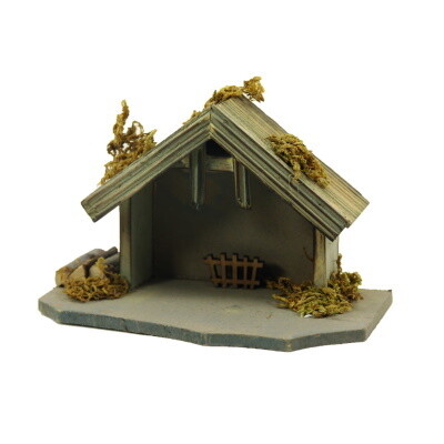 Kerststal "Beilngries" 12.5x6x8.5 cm voor beelden van 3.5 cm
